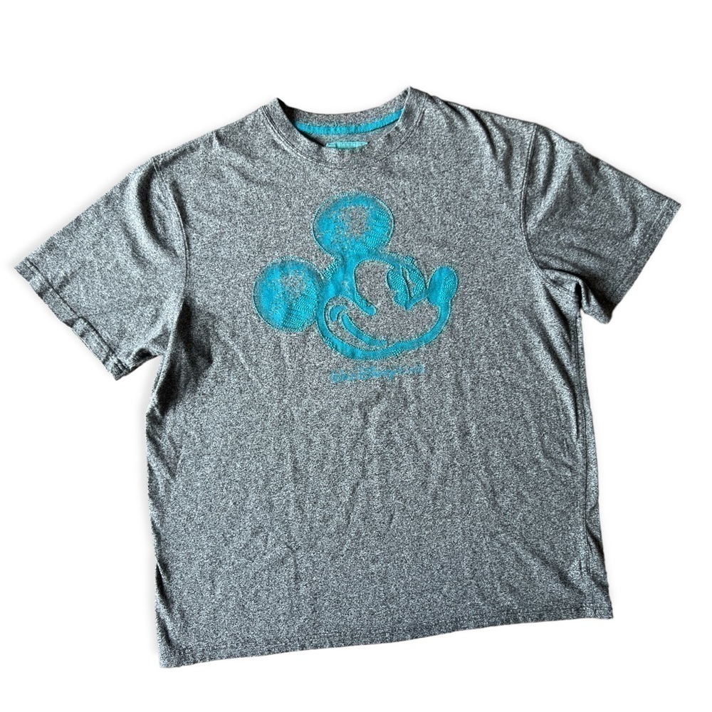 Disney Gray T‑Shirt with Teal Mickey Mouse Graphic